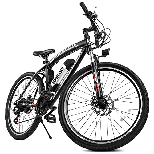 EPIKGO Electric Bike 250W Motor Powered Mountain Bicycle 26" Tire, 20MPH Adult Ebike with P.A.S and 21 Speed-Gear Shifter 36V/8AH Removable Lithium Battery, Black, Standard (EG000045)