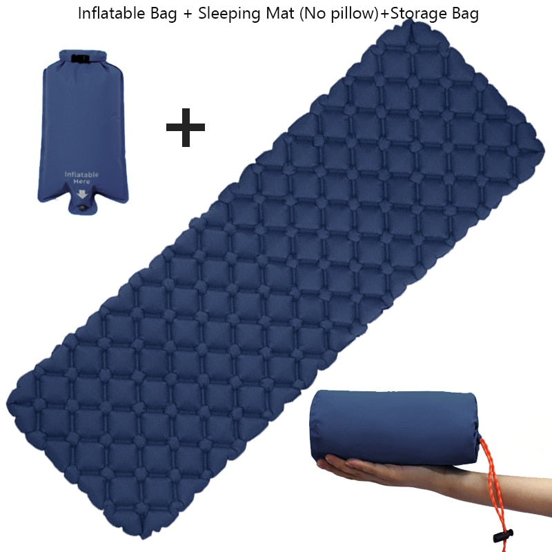 Outdoor Inflatable Mattress Diamond Ultra-Light Camping Mat Hiking  Air Cushion Portable