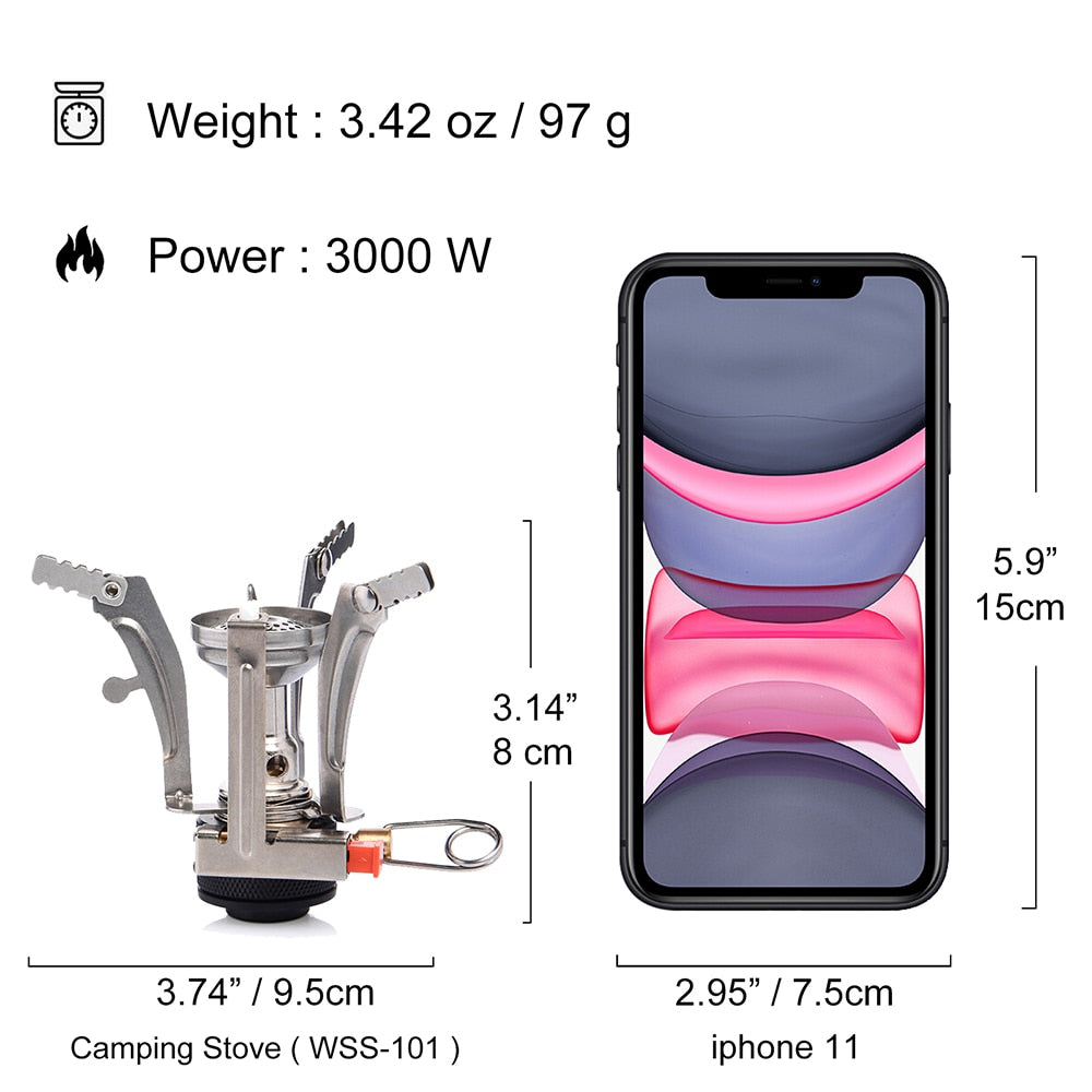 Portable folding outdoor stove cookware gas burner camping stove for hiking