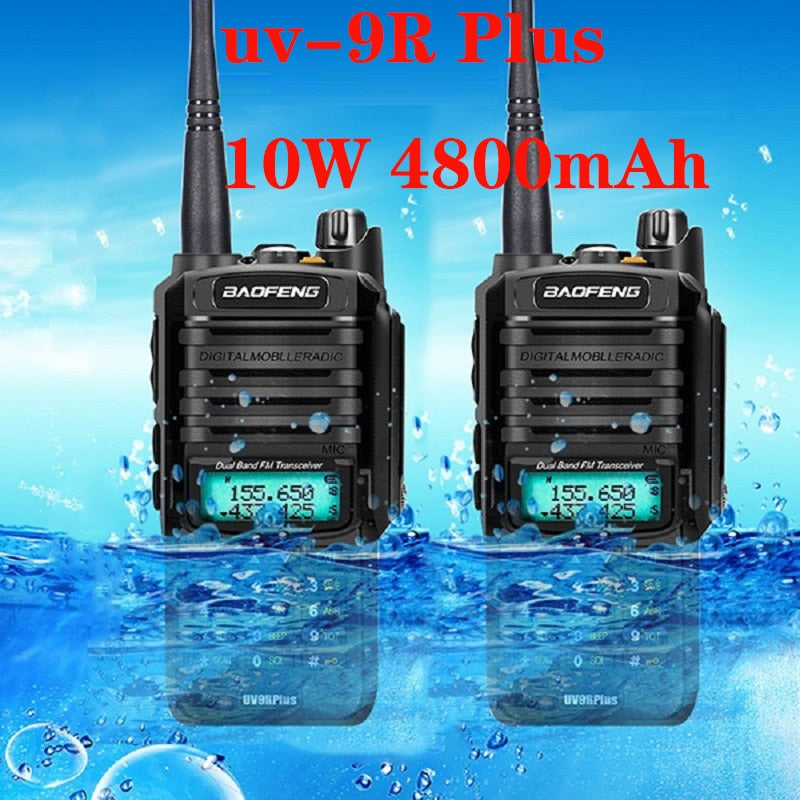 1/2pcs High power 10W 4800mah BaoFeng UV-9R plus  two way radio VHF UHF