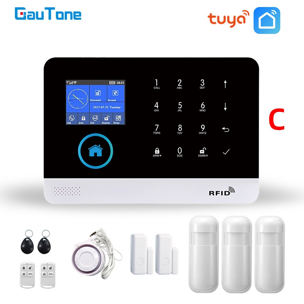 GauTone WiFi GSM Alarm System Tuya Smart Life App Control for Home Security