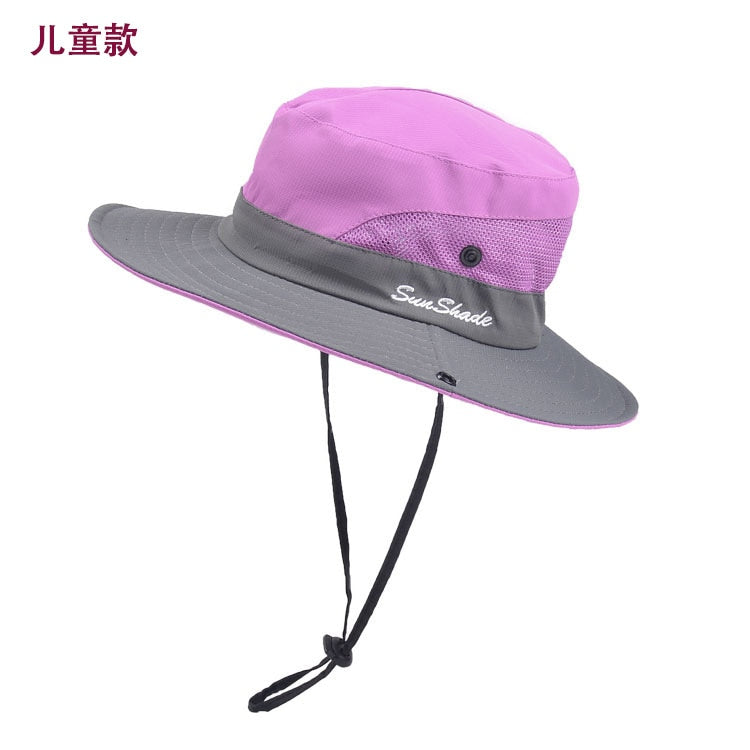 New Parent-child Fishing Hat Outdoor UV Protection UPF 50+ Sun Hat Bucket Hat Women