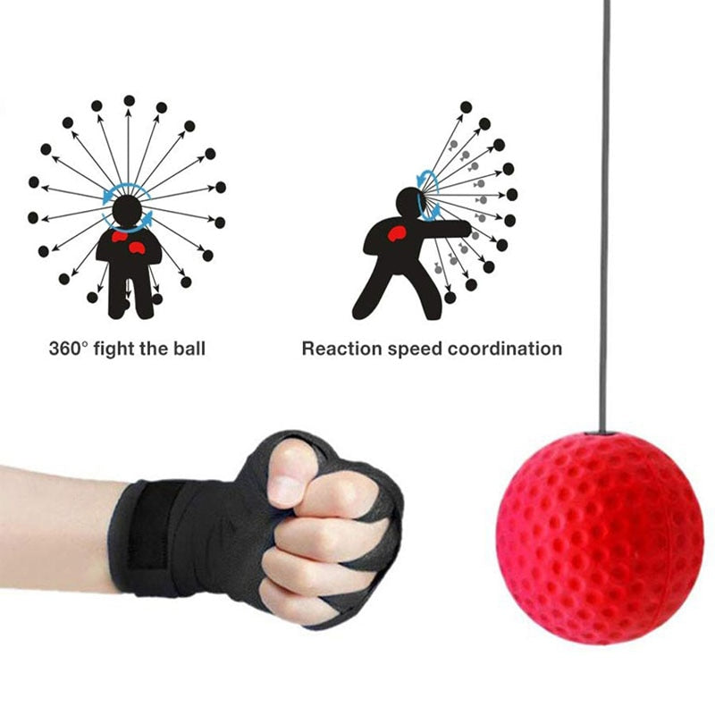 Boxing Speed Ball Head-mounted PU Punch Ball MMA Sanda Training Hand Eye Reaction