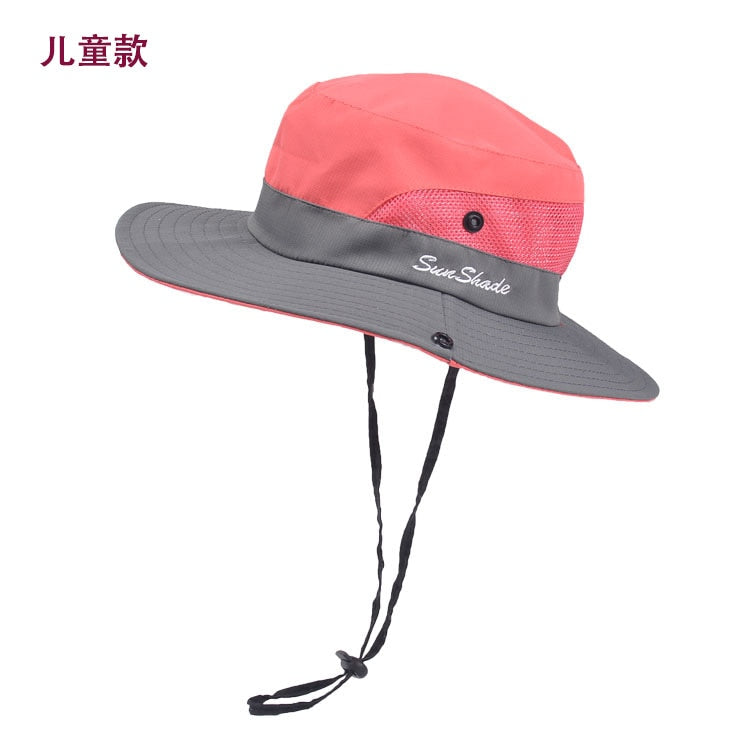 New Parent-child Fishing Hat Outdoor UV Protection UPF 50+ Sun Hat Bucket Hat Women