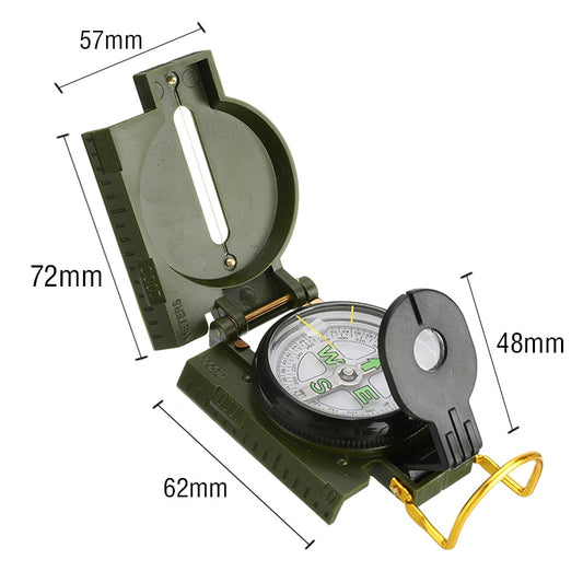 Portable Compass Military Outdoor Camping Folding Len Compass Army Green Hiking