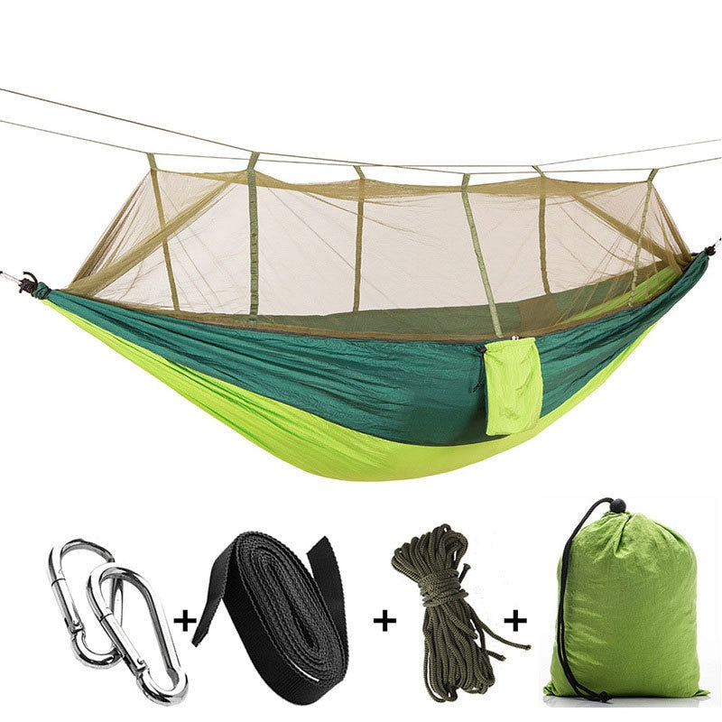 1-2 Person Portable Outdoor Camping Hammock with Mosquito Net High Strength