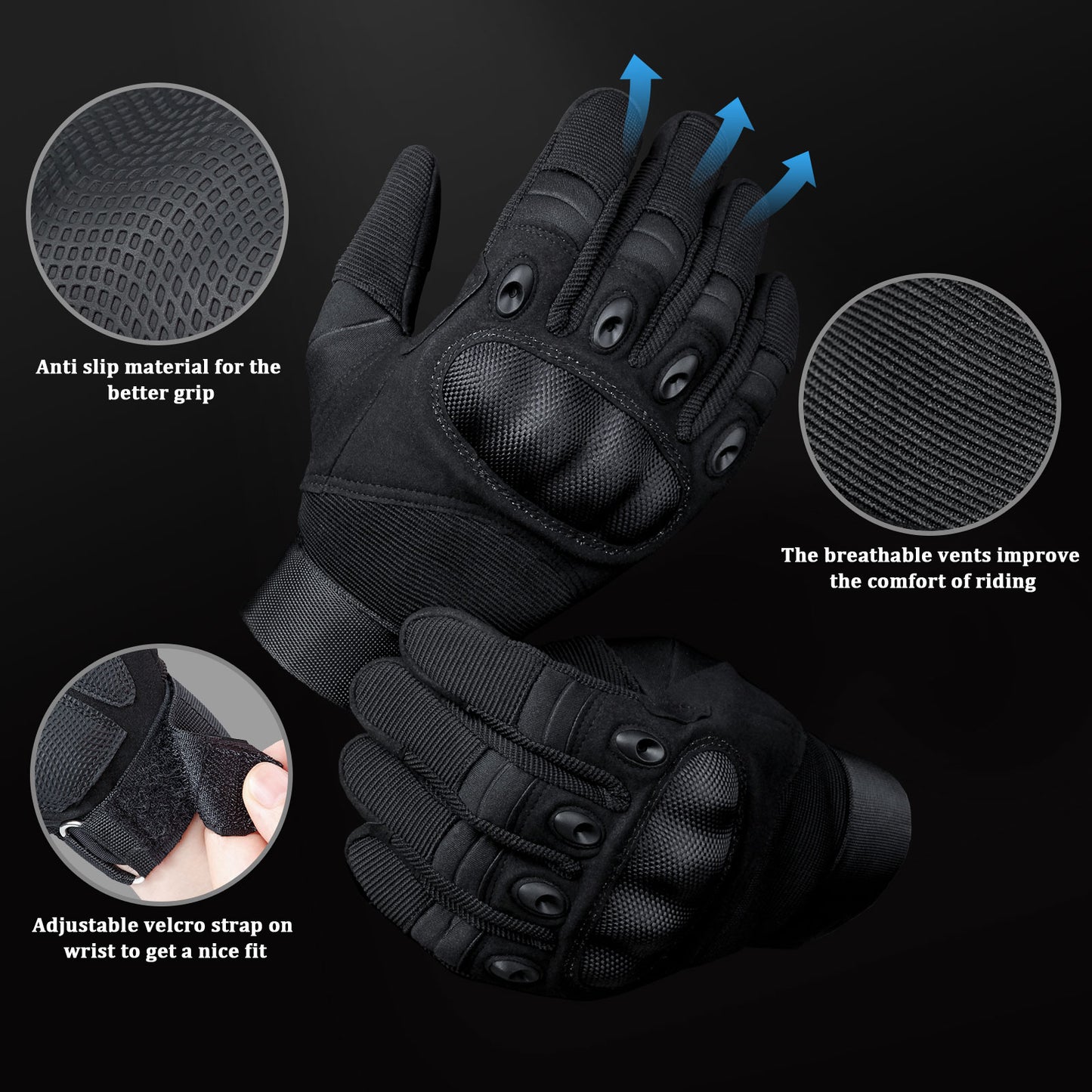 OZERO Full Finger Men&#39;s Gloves Outdoor Military Tactical Gloves Sports Shooting