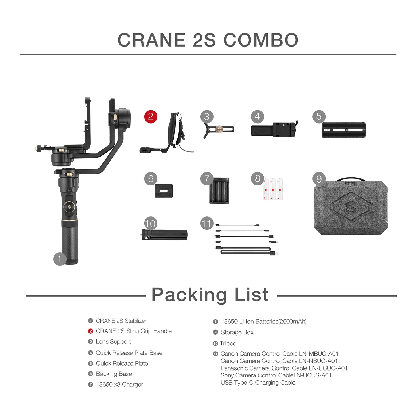 ZHIYUN Official Crane 2S/COMBO/PRO 3-Axis Handheld Gimbal Camera Stabilizer