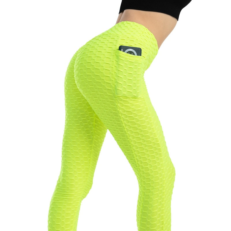 New Anti-Cellulite Pocket Leggings Women Workout High Waist Push Up Legging Running