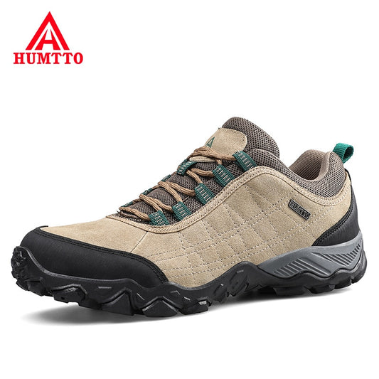 Humtto New Arrival Leather Hiking Shoes Wear-resistant Outdoor Sport Men Shoes Lace-Up