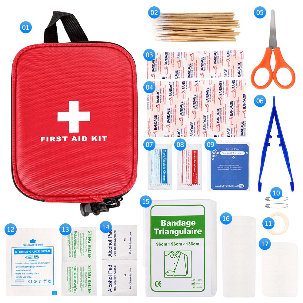 Portable 100 180 Pcs Emergency Survival Set First Aid Kit for Medicines Outdoor