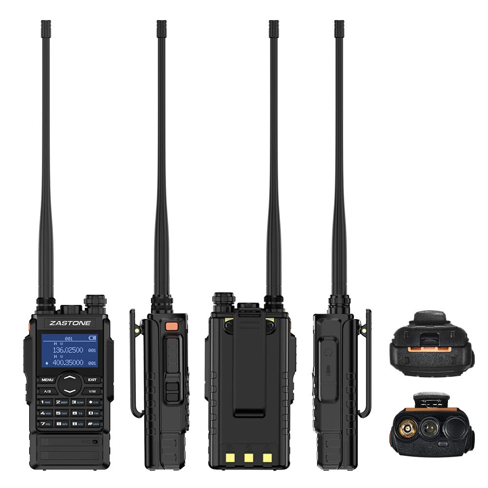 2PCS zastone M7 Walkie Talkie 5w VHF UHF Portatile Radio 2600Mah Battery