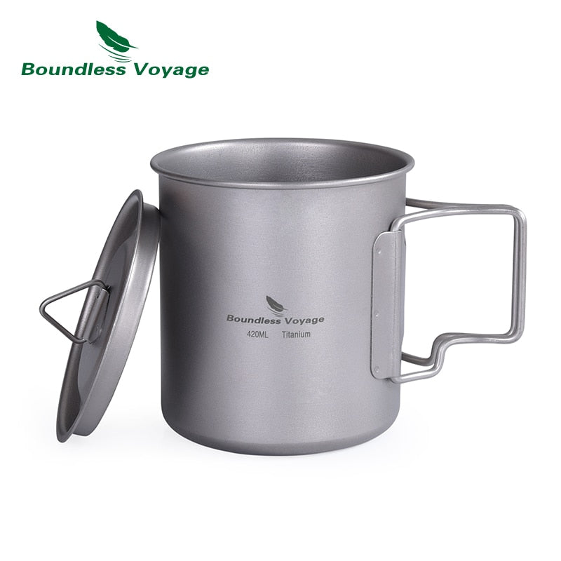 Boundless Voyage Camping Cup Titanium Mug Outdoor Pot Lightweight Cookware Picnic