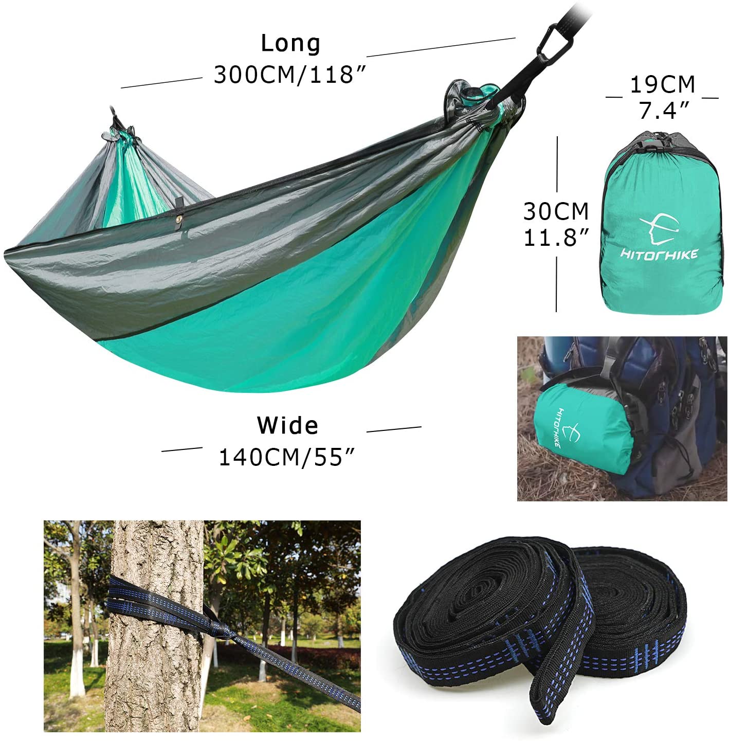 Hitorhike 1-2 Person Outdoor Mosquito Net Parachute Hammock Camping Hanging