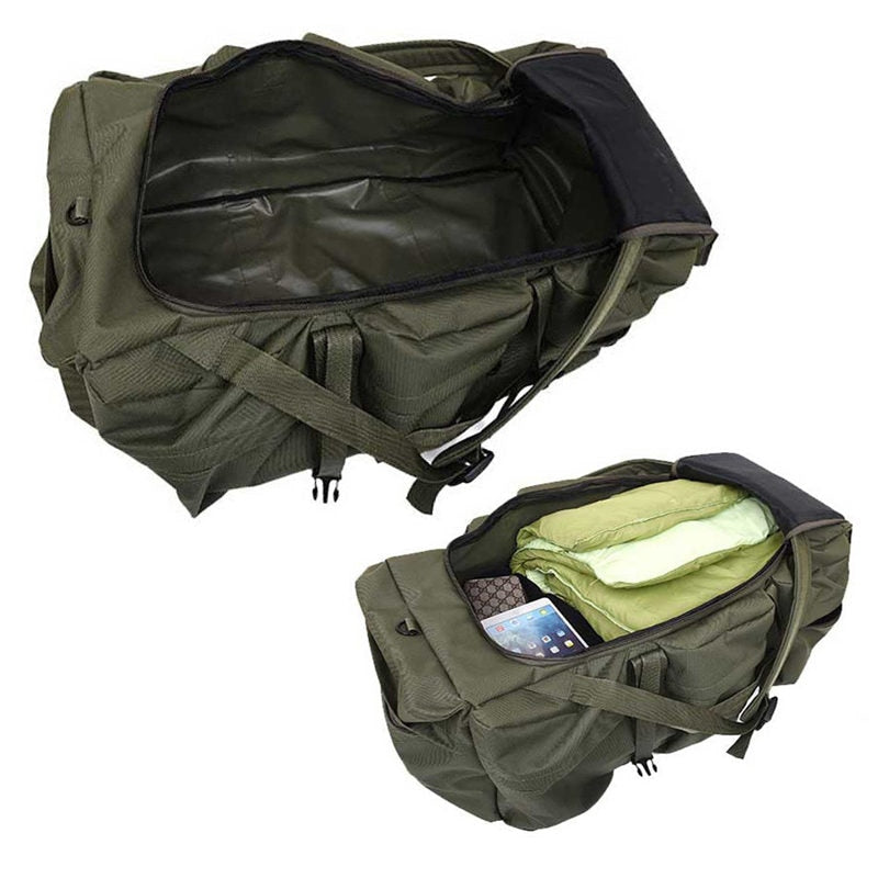 90L Large Capacity Men&#39;s Travel Bags Canvas Military Tactical Backpack Waterproof