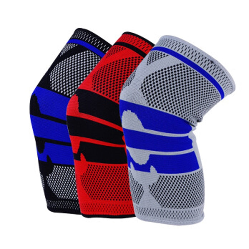 Silicone Padded Knee Pads Supports Brace Basketball Fitness Meniscus Patella 1 PCS