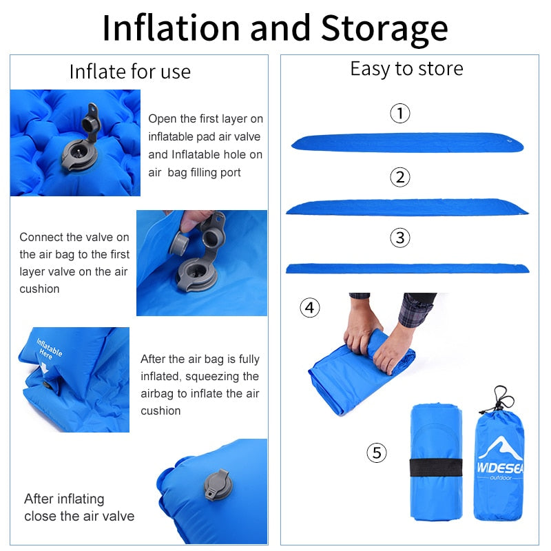 Widesea Camping Inflatable Mattress In Tent Folding Camp Bed  Sleeping Pad