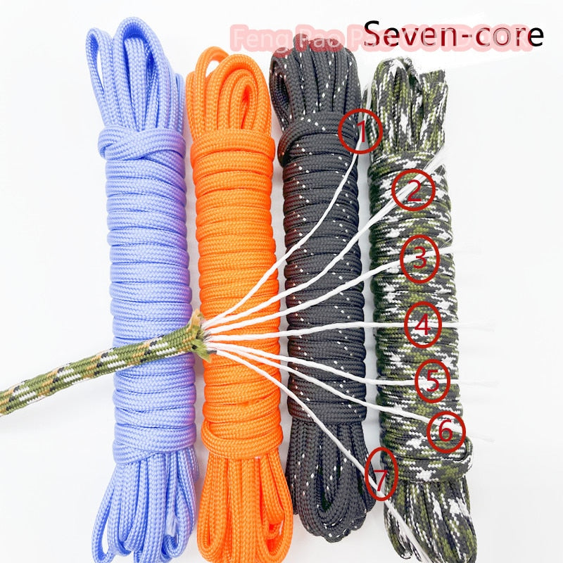 5 Meters Dia.4mm 7 Stand Cores Parachute Cord Lanyard Outdoor Camping Rope