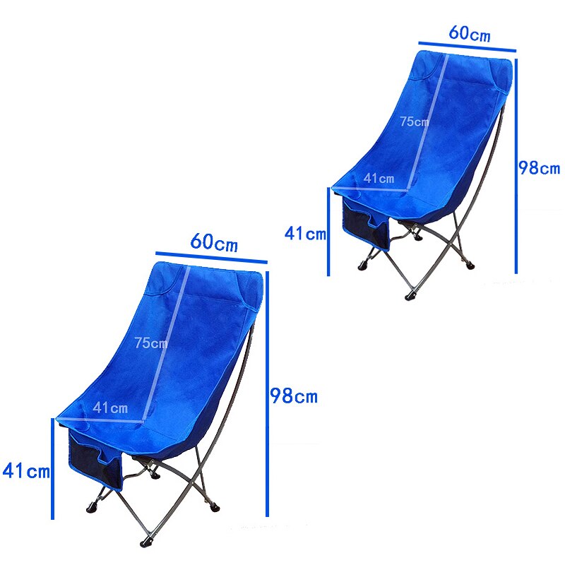 2 PCS Portable Ultralight Outdoor Folding Camping Chair Moon Chairs Tools