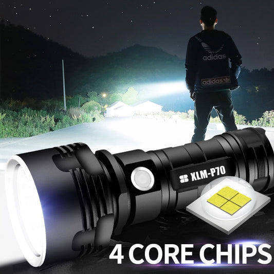 Super Powerful LED Flashlight L2 XHP50 Tactical Torch USB Rechargeable Linterna Waterproof