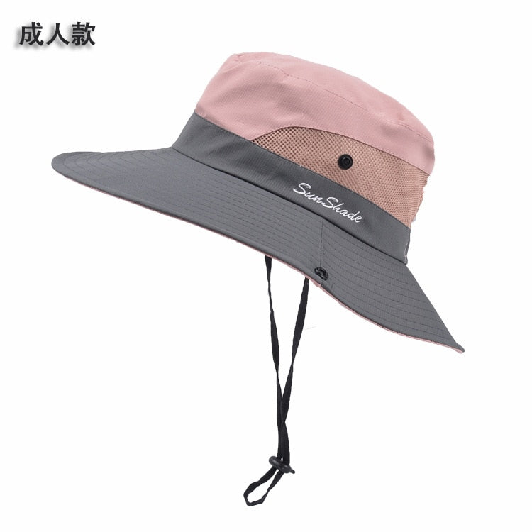 New Parent-child Fishing Hat Outdoor UV Protection UPF 50+ Sun Hat Bucket Hat Women