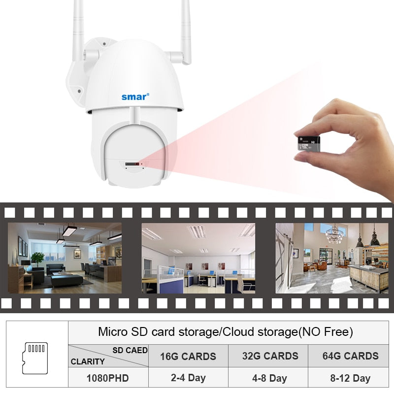 Smar WIFI Camera Outdoor PTZ IP Camera H.265X 1080p Speed CCTV Security Cameras