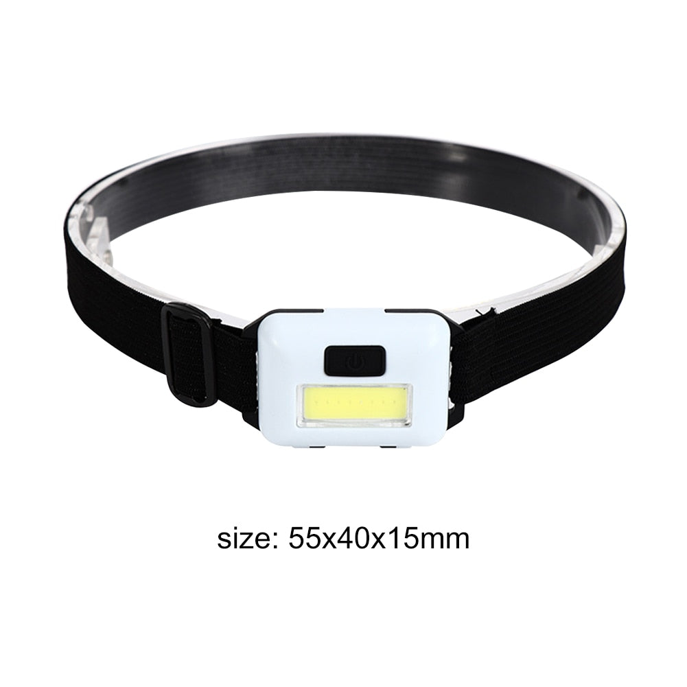 Mini COB LED Headlamp 3 Modes Waterproof Headlight Head Flashlight Torch Lanterna