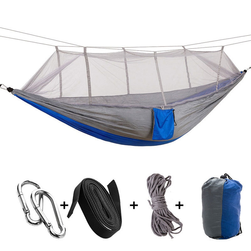 1-2 Person Portable Outdoor Camping Hammock with Mosquito Net High Strength