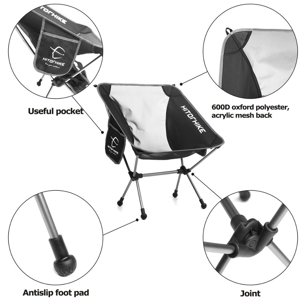 Hitorhike Travel Ultralight Folding Chair Superhard High Load Outdoor Camping Portable