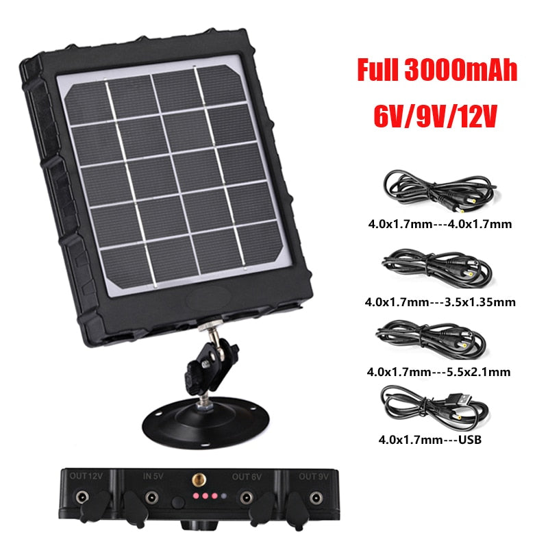 WG3000 Trail Cameras Solar Panel Charger 3000mAh Solar Power Supply Charger Battery