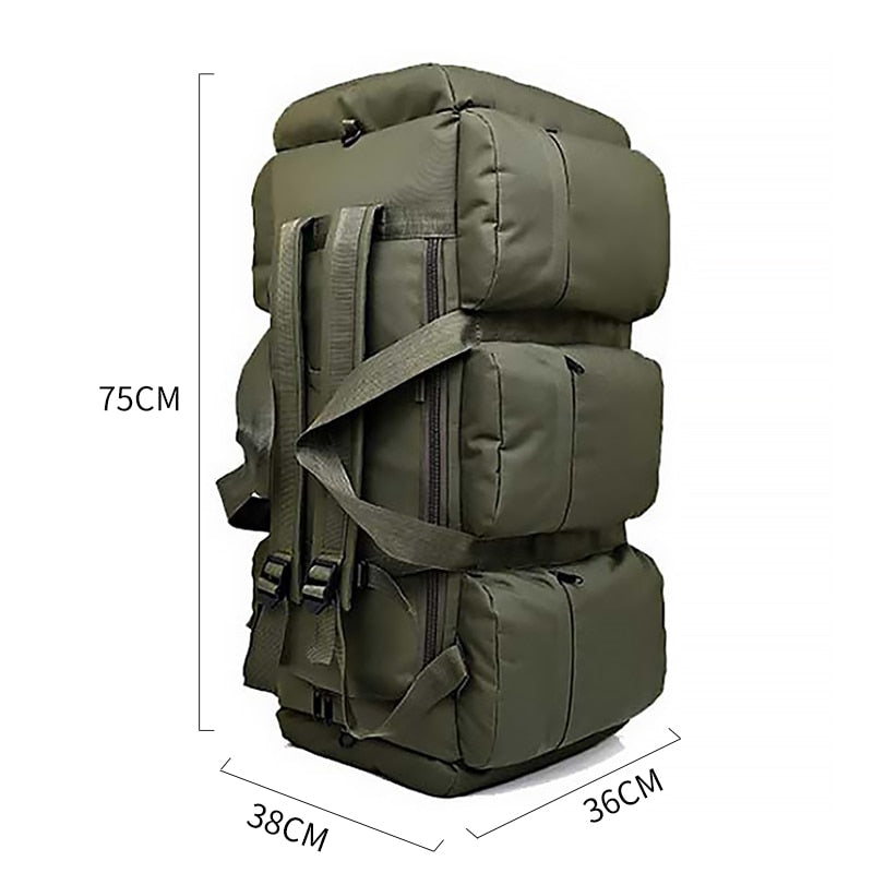 90L Large Capacity Men&#39;s Travel Bags Canvas Military Tactical Backpack Waterproof