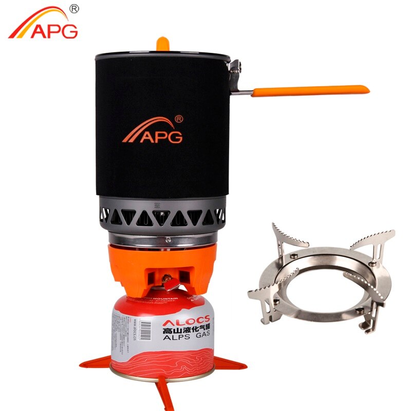 APG Portable Cooking System Outdoor Hiking Stove Heat Exchanger Pot Propane Gas