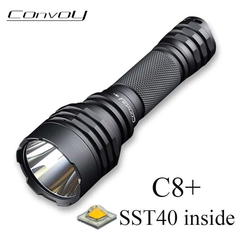 Convoy LED Flashlight C8+ Linterna SST40 High Powerful Flash Light Black Torch 2000lm