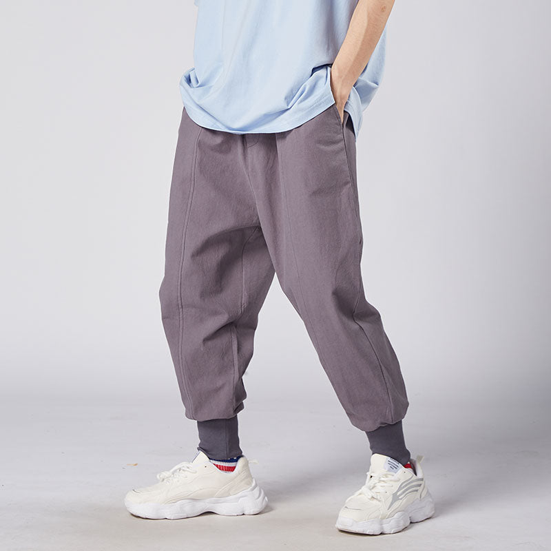 MrGB 2022 Chinese Style Men Cotton Linen Harem Pants Streetwear Man Casual Joggers