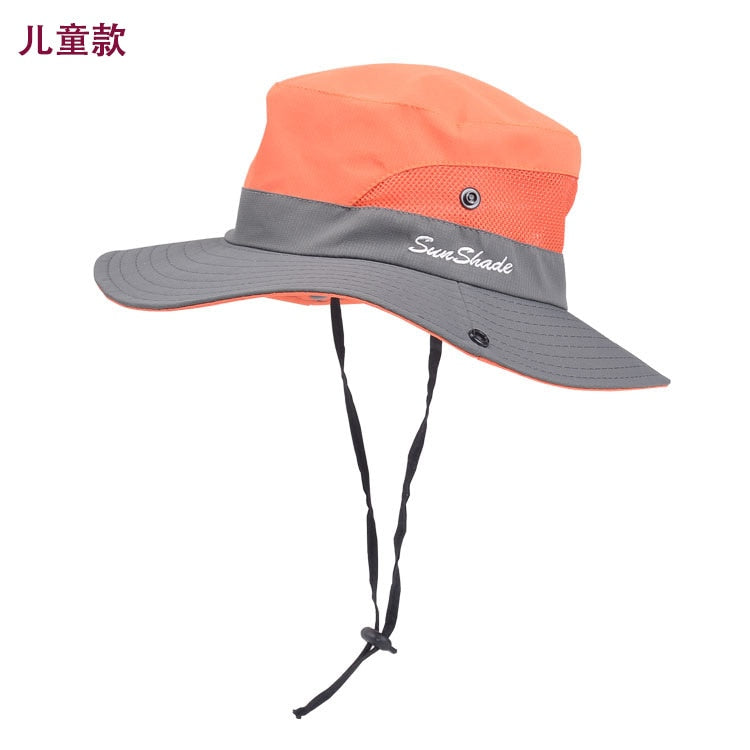 New Parent-child Fishing Hat Outdoor UV Protection UPF 50+ Sun Hat Bucket Hat Women