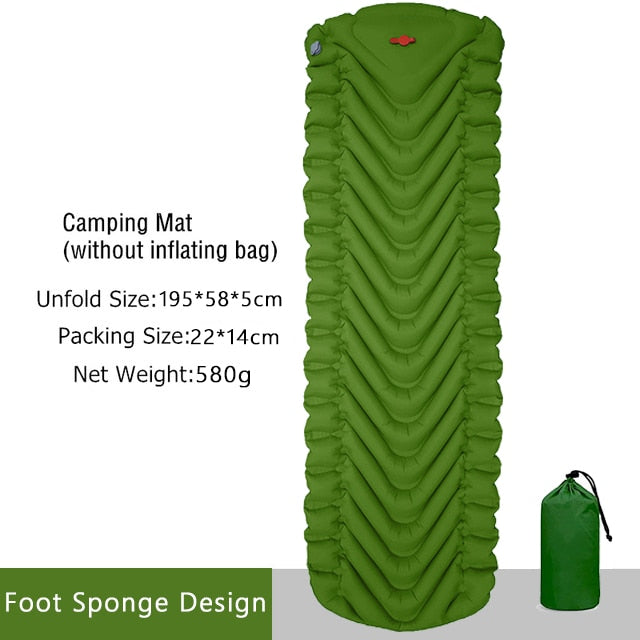 Foot Pressing Sponge Infalatable Air Camping Mattres Large  200*66cm Comfortable