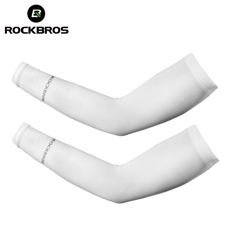 ROCKBROS Ice Fabric Running Arm Warmers UV Protect Arm Sleeves Basketball Camping