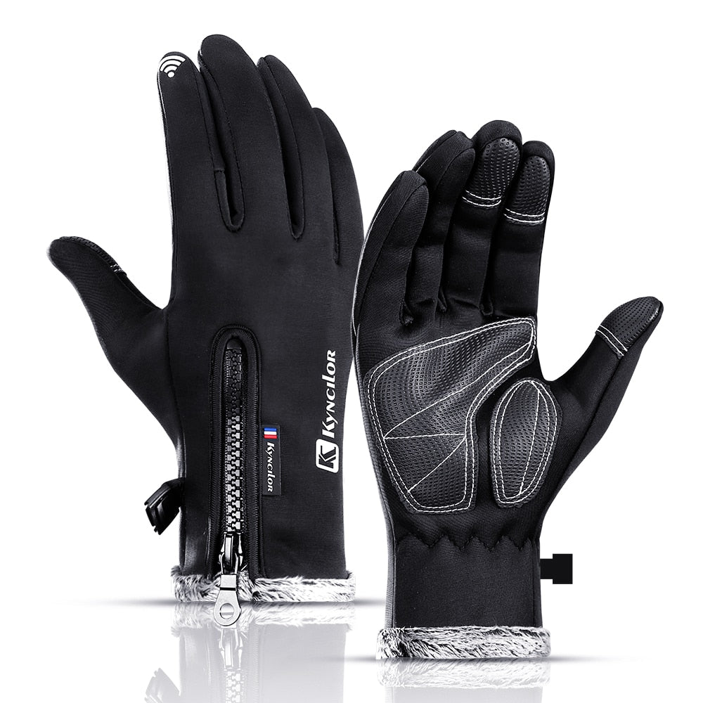 Winter Themal Touchscreen Gloves Anti-Slip Windproof Cycling Gloves w/ Fleece Lining