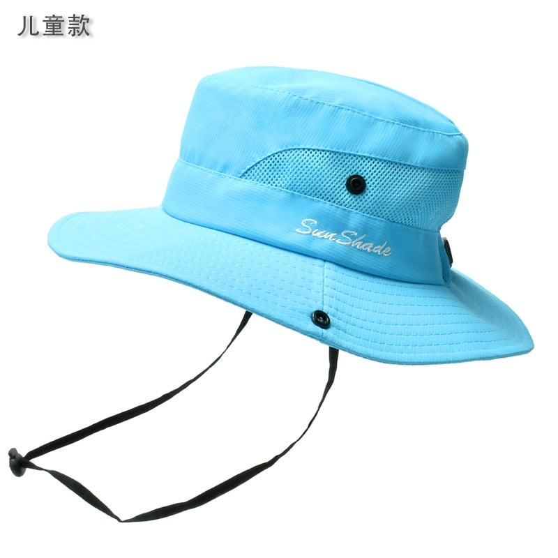 New Parent-child Fishing Hat Outdoor UV Protection UPF 50+ Sun Hat Bucket Hat Women