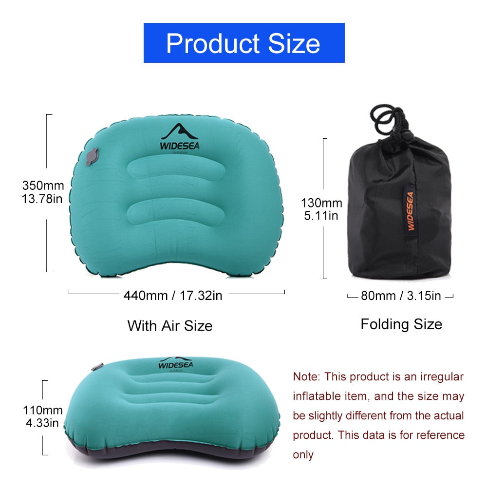 Widesea Portable Inflatable Pillow Camping Equipment  Compressible Folding