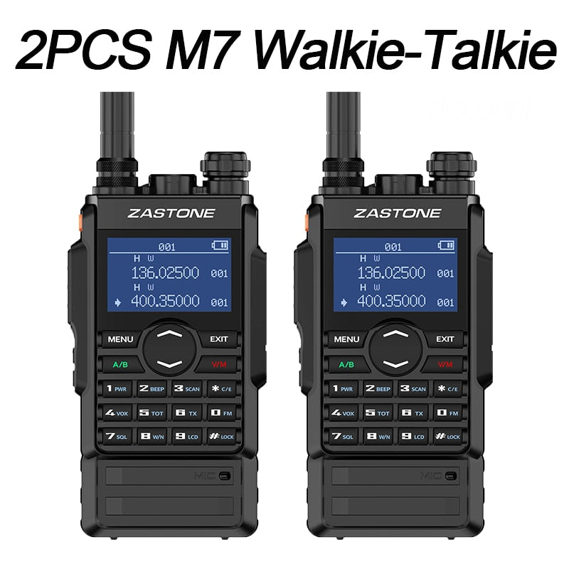 2PCS M7 Zastone Walkie Talkie uhf vhf Two Way Radio 5W Dual band walkie