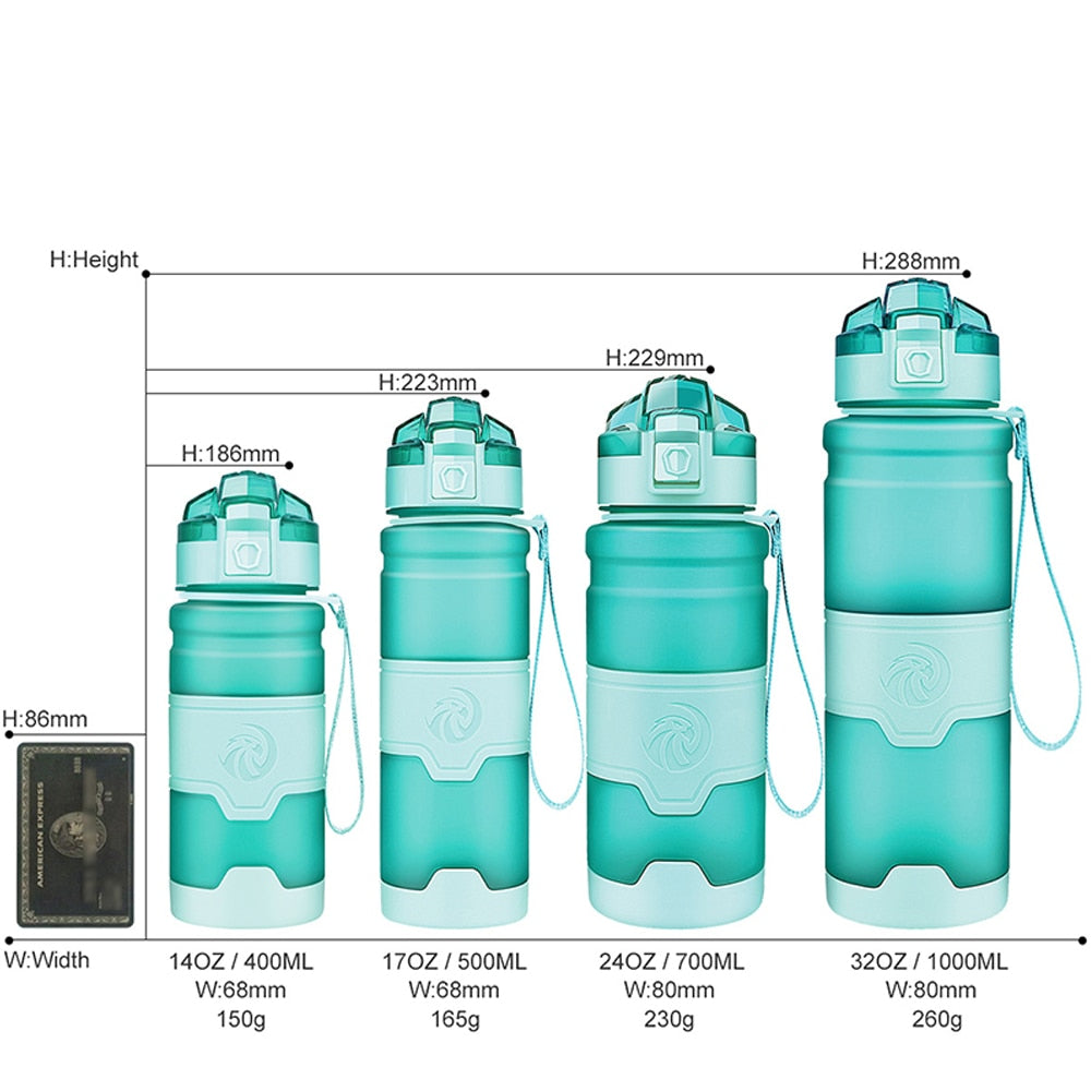 ZORRI Sport Water Bottles BPA Free Portable Gym Anti-fall Leak-proof Drinkware