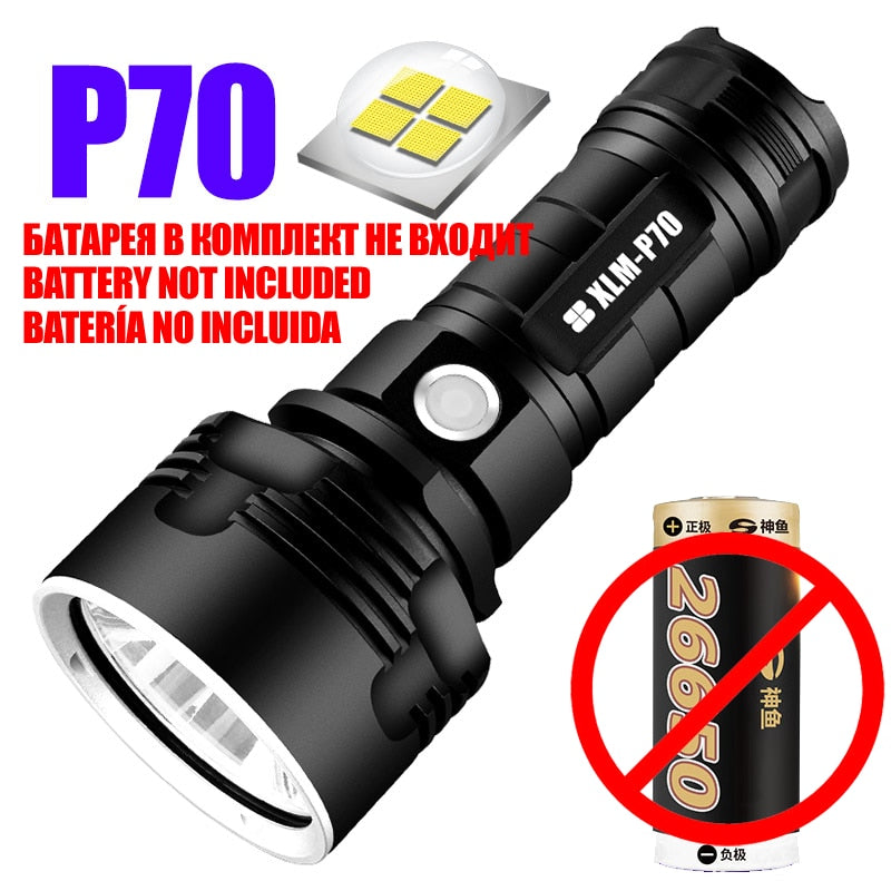 Super Powerful LED Flashlight L2 XHP50 Tactical Torch USB Rechargeable Linterna Waterproof