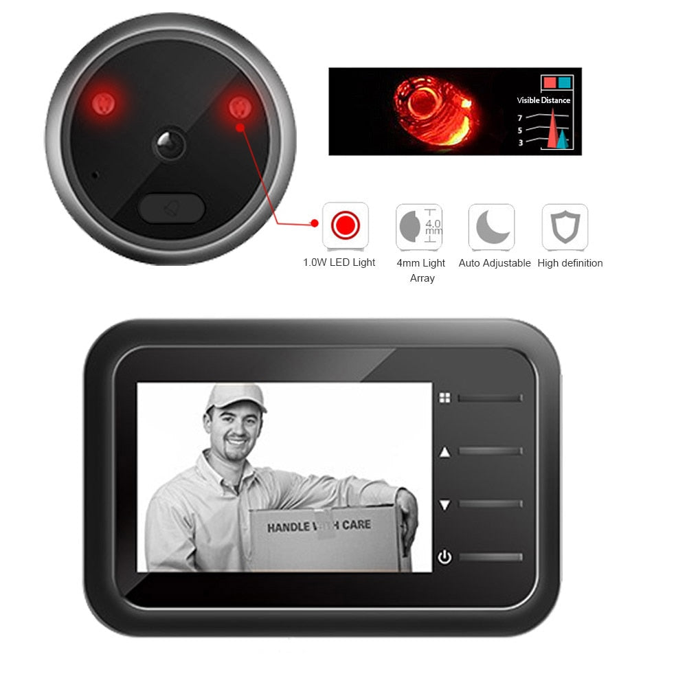 Topvico Video Peephole Doorbell Camera Video-eye Auto Record Electronic Ring Night