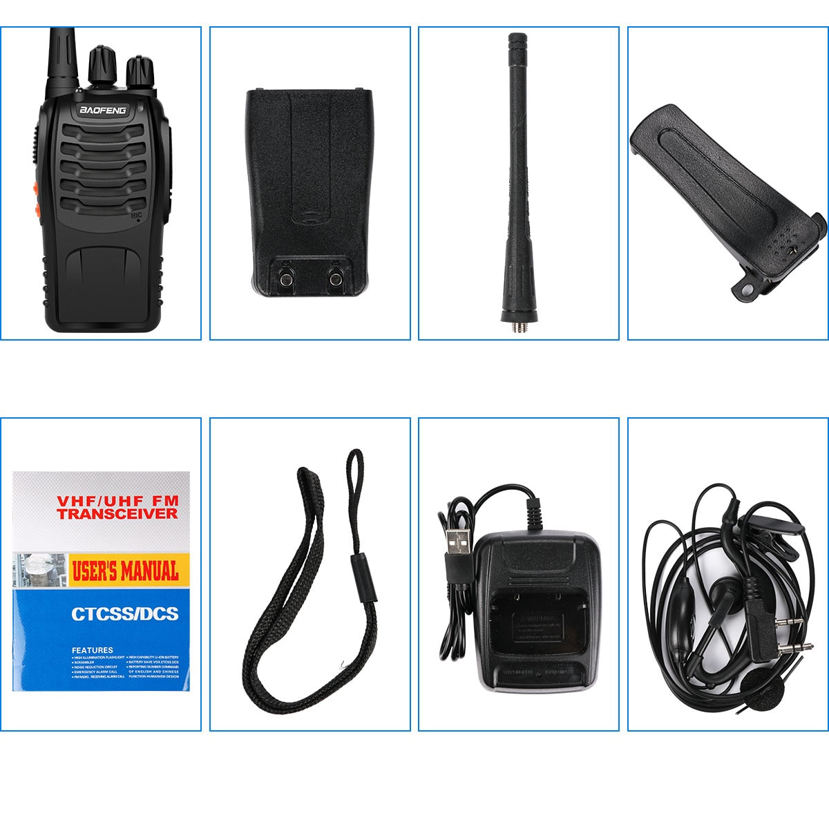 4/2/1PCS Baofeng 888S Walkie Talkie BF-888S 5W Ham Two-way radio set UHF 400-470MHz