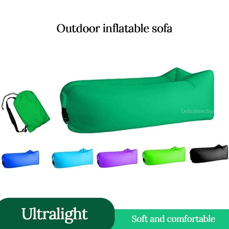 Camping Inflatable Lounger Sleeping Bag Portable Soft Ultralight Down Beach Equipment