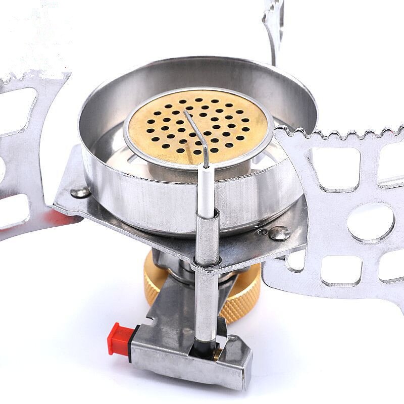 2021 New Outdoor Windproof Gas Stove Camping Gas Burner Folding Split Electronic