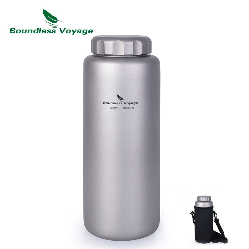 Boundless Voyage Titanium Sports Water Bottle Leak-Proof Outdoor Camping 1050ml