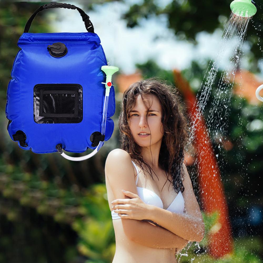 20L Solar Heated Shower Bath Bags PVC Water Storage Bags Outdoor Camping Hiking