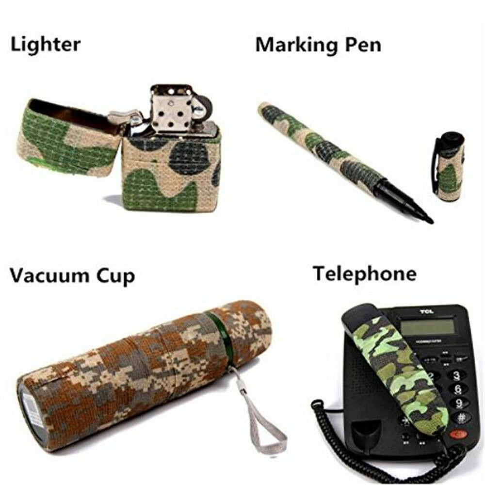 Tactical Camo Stretch Tape Bandage Camping Hunting Camouflage Tape Military First Aid